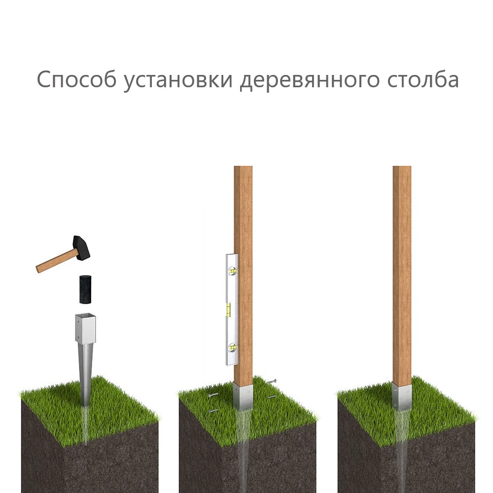 Столб деревянный с закруглением 150 см