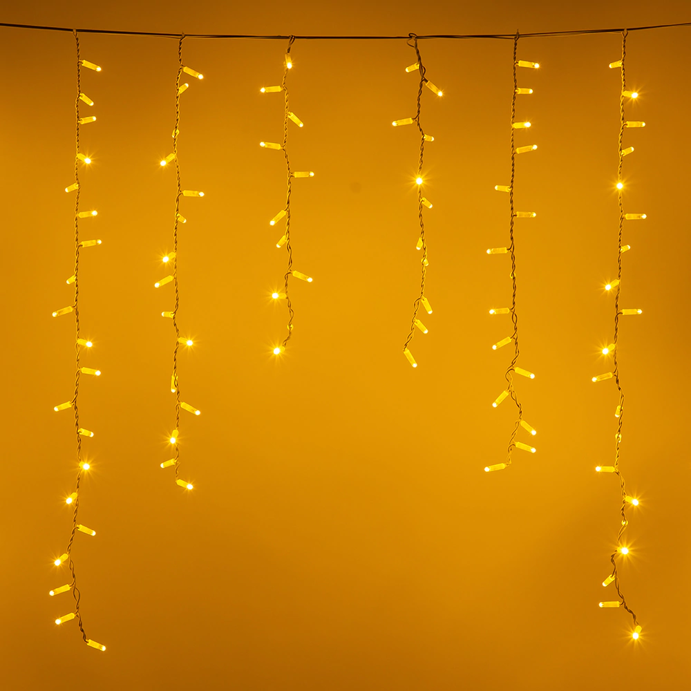 Гирлянда Бахрома MaxiLED Santi 288LED 3х0,9 м, теплый белый, IP44 резина, белый провод, статика
