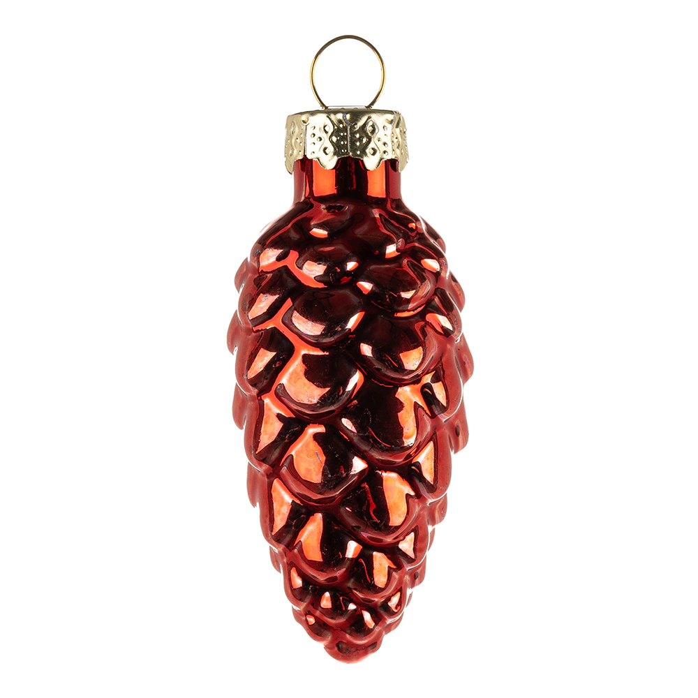 Набор елочных украшений с верхушкой Santi стекло d3 см 15 шт красный