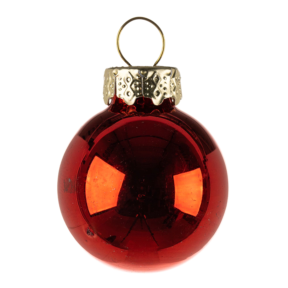 Набор елочных украшений с верхушкой Santi стекло d3 см 15 шт красный