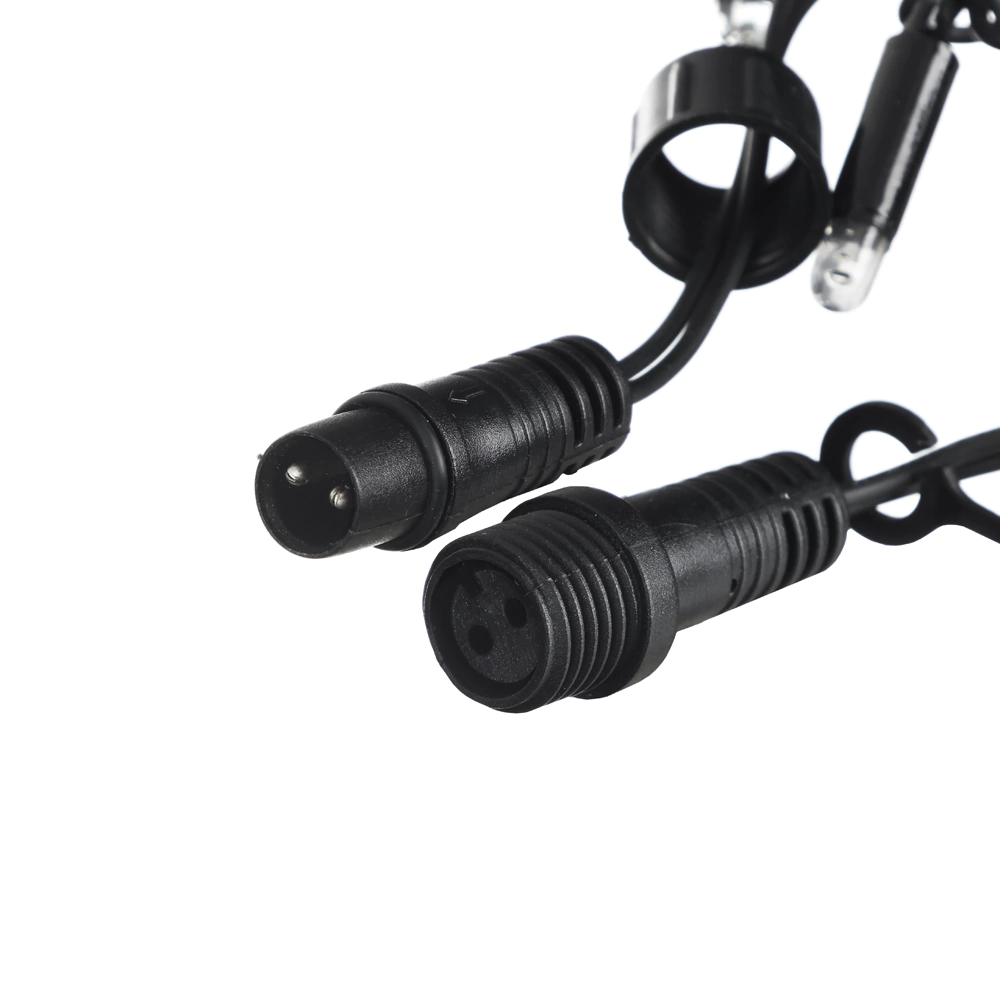 Гирлянда Нить 600LED 30 м холодный белый свет, черный провод IP65 резина, статика Maxi LED PRO Santi