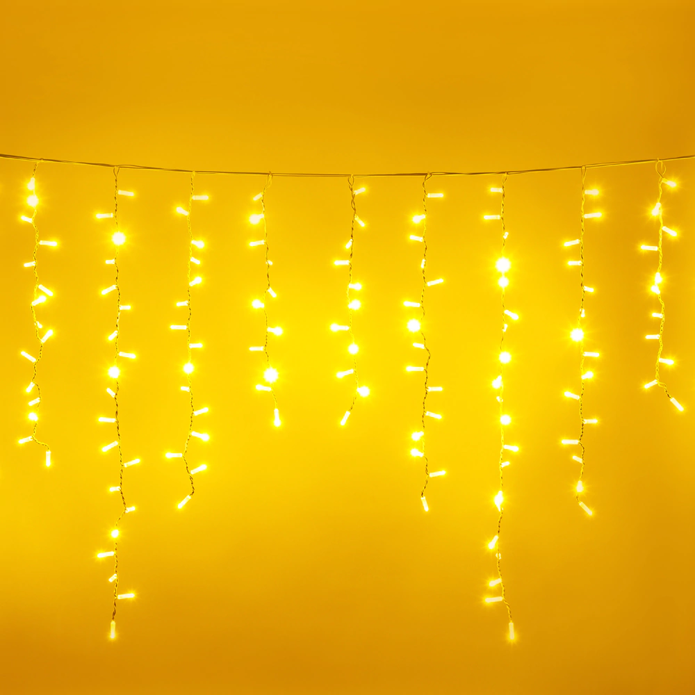 Гирлянда Бахрома 342LED 9х0,5 м теплый свет белый провод Maxi LED STANDARD Santi