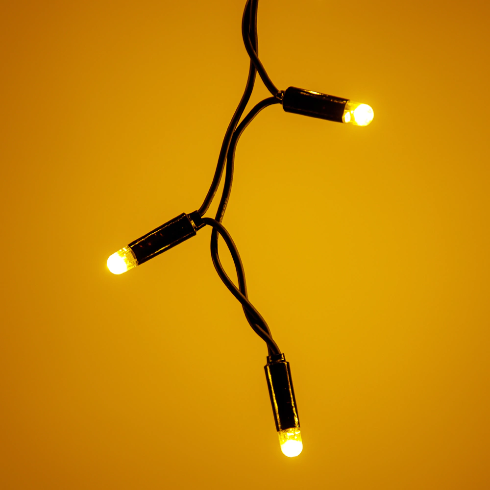 Гирлянда Бахрома 342LED 9х0,5 м теплый свет черный провод Maxi LED STANDARD Santi