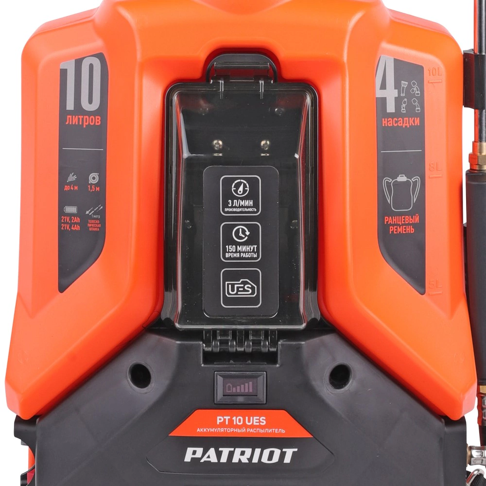 Опрыскиватель аккумуляторный 21 В 10 л ранцевый без АКБ и ЗУ PATRIOT PT 10 UES