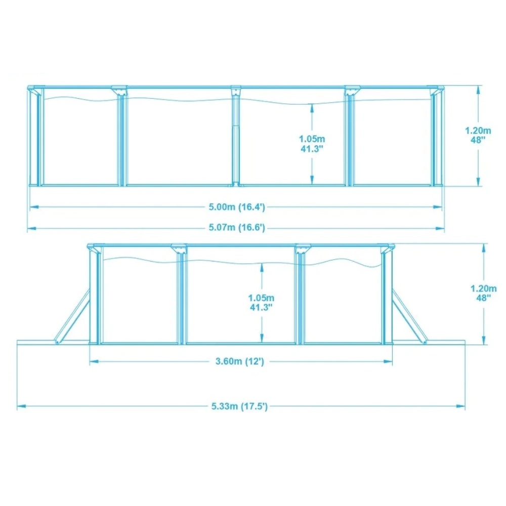 Каркасный стальной бассейн Bestway Hydrium 500х366х122 см, 16296 л, песочный фильтр, лестница, тент, подложка, дозатор