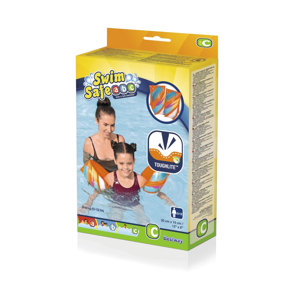 Нарукавники 30х15 см радужные ToughLite Bestway