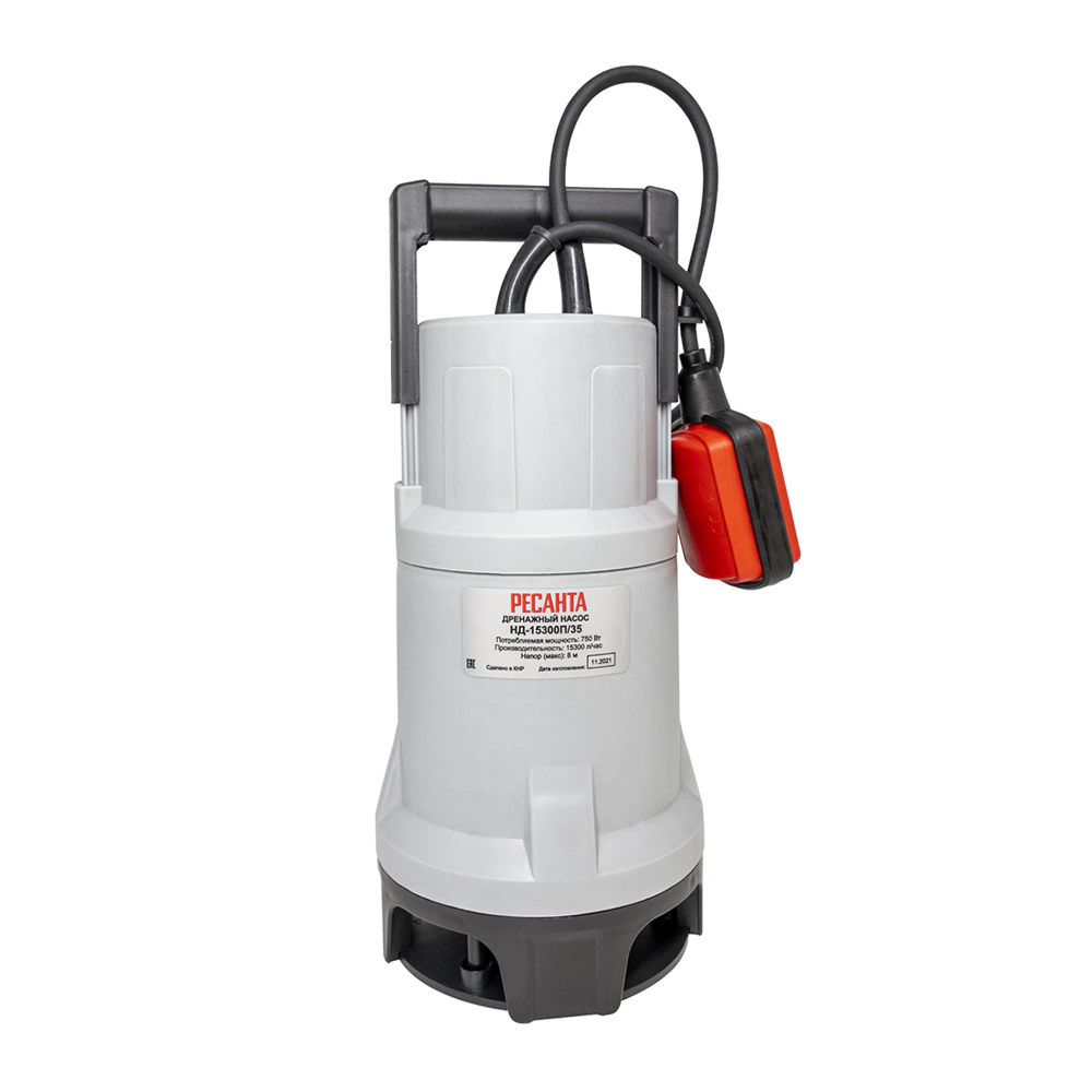 Насос погружной для грязной воды 750 Вт 15300 л/час напор 8 м РЕСАНТА НД-15300П/35