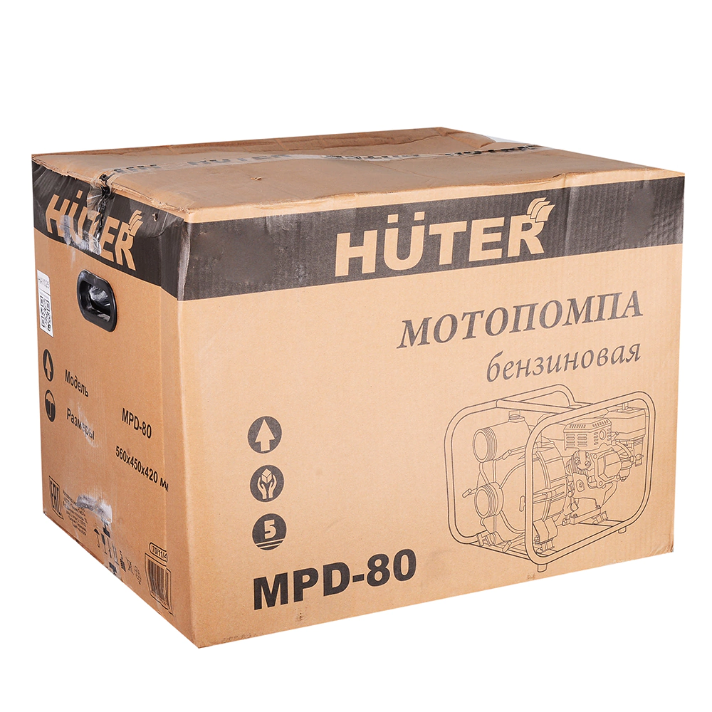 Мотопомпа для грязной воды 7,0 л.с. 78000 л/час напор 32 м HUTER MPD-80