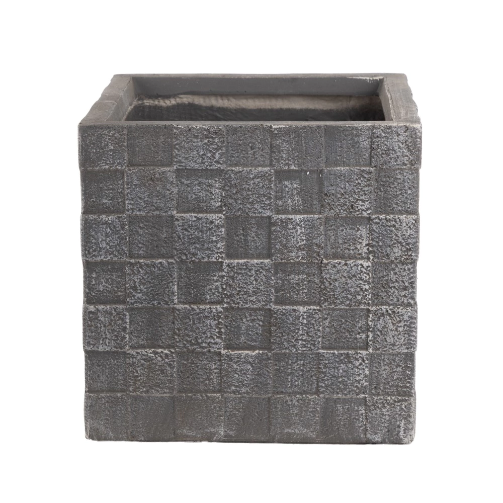 Уличный горшок GardenArts Квадрат клетка серый 30х30х30,5 см 27 л