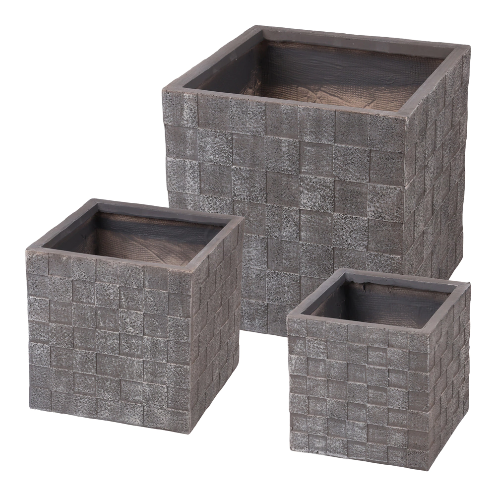 Уличный горшок GardenArts Квадрат клетка серый 30х30х30,5 см 27 л