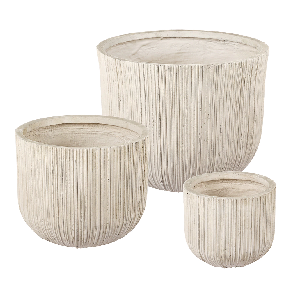 Уличный горшок GardenArts белый d24,5 см h21 см 8 л