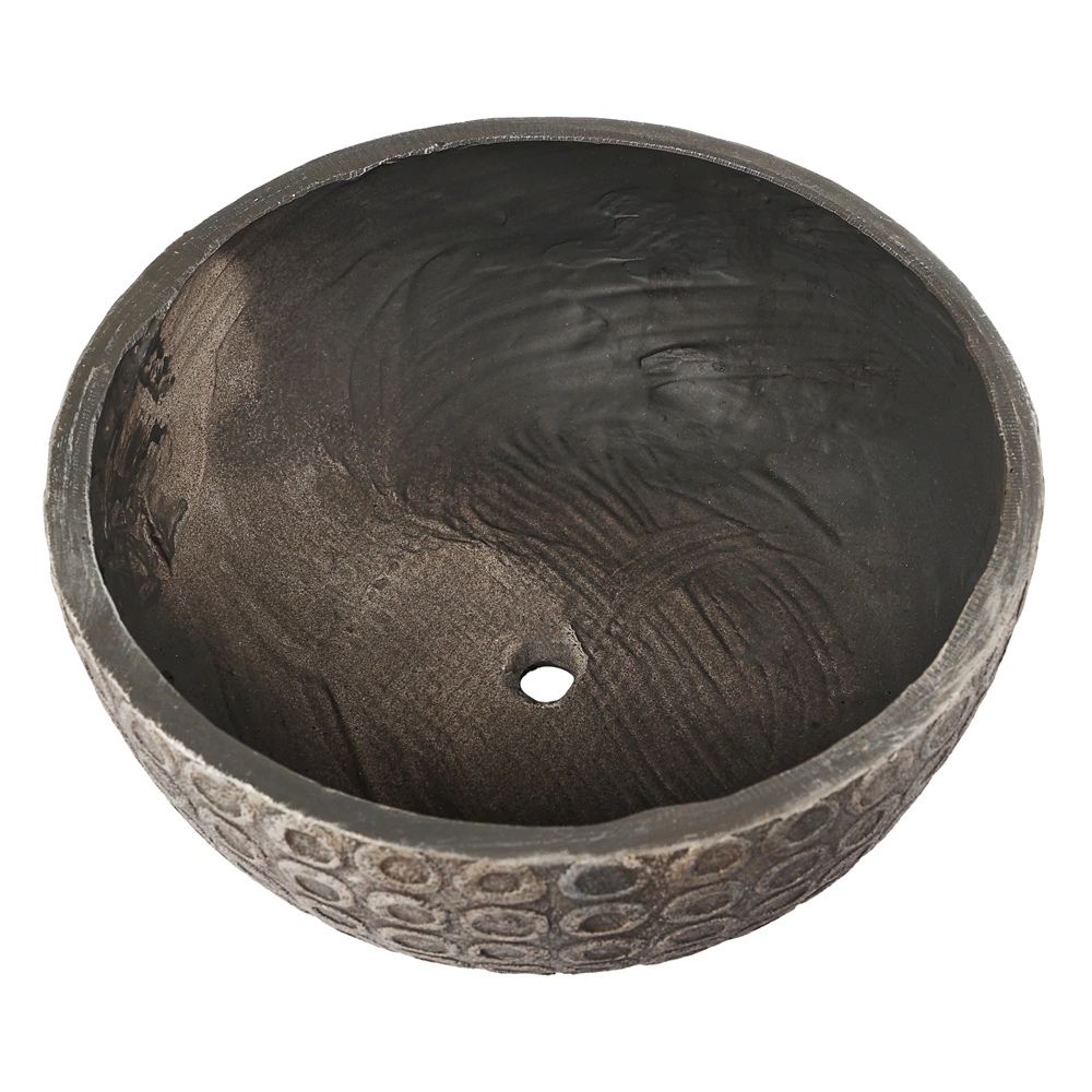 Уличный горшок GardenArts Круги серый d30 см h12,5 см 6 л