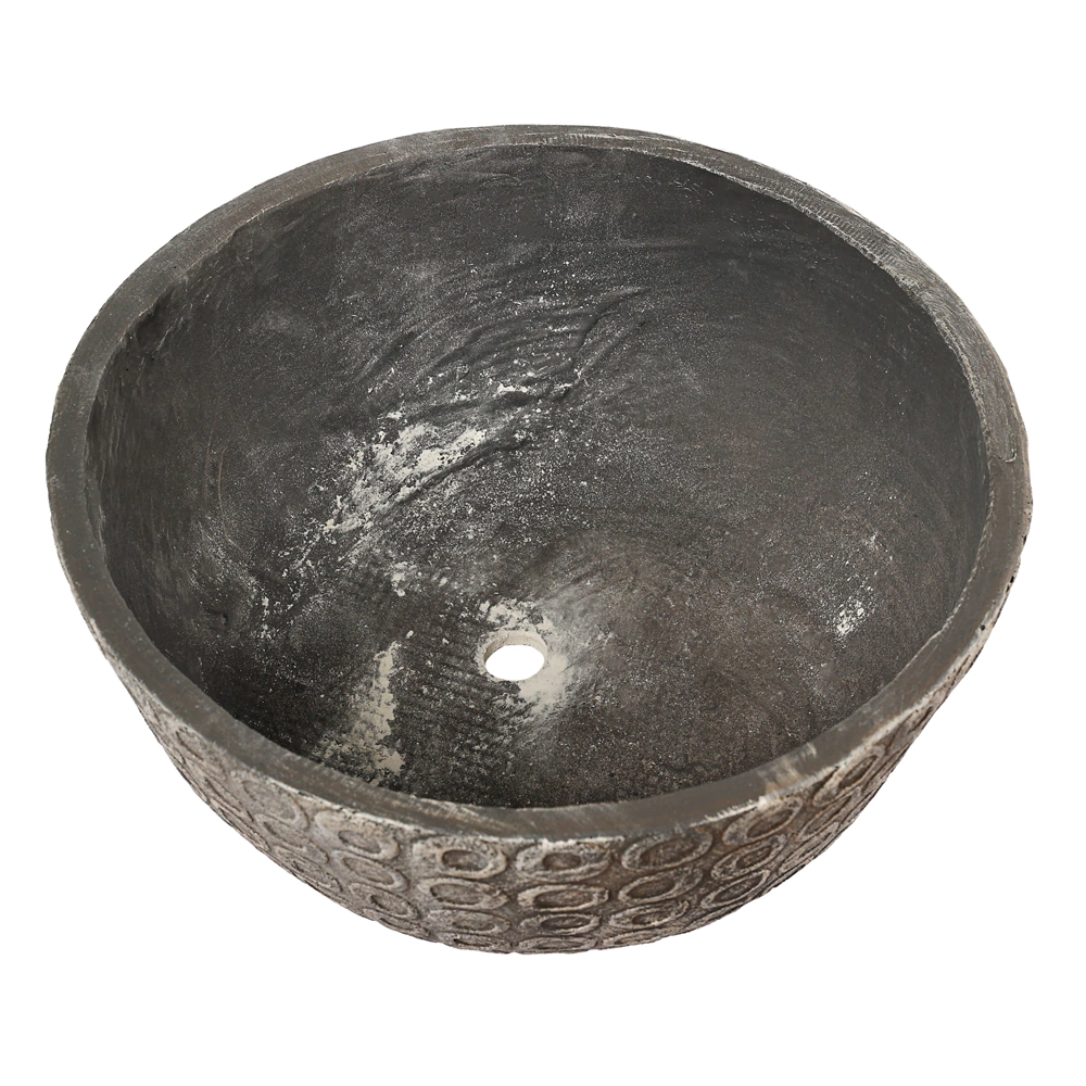 Уличный горшок GardenArts Круги серый d37 см h16,5 см 13 л