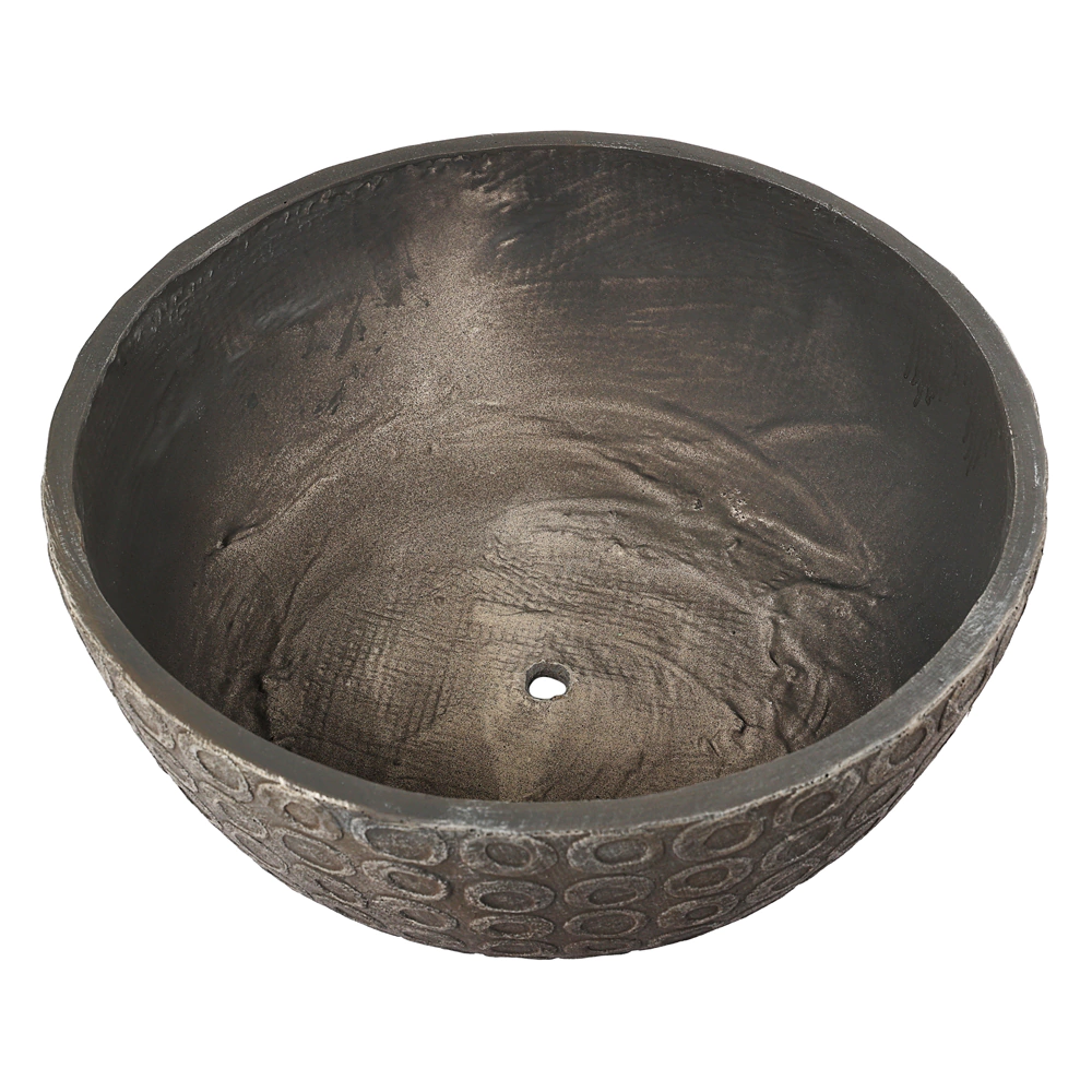 Уличный горшок GardenArts Круги серый d43,5 см h19,5 см 20 л