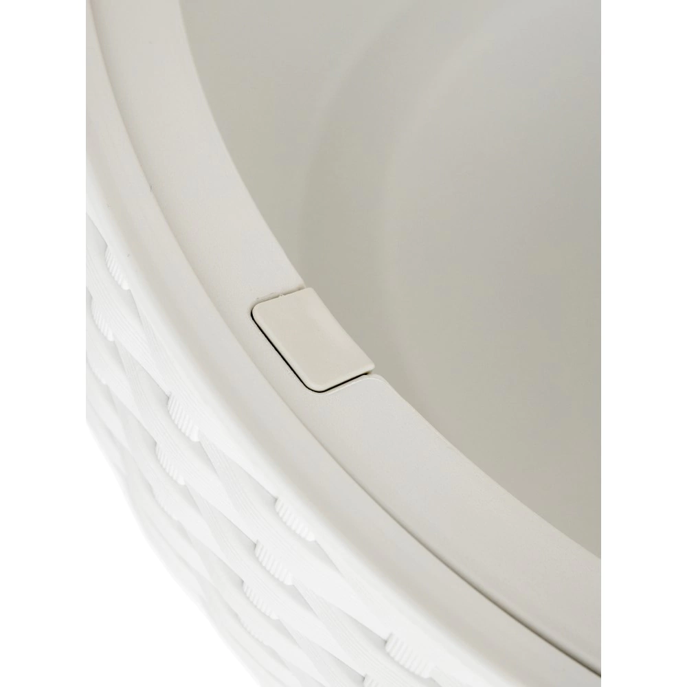 Горшок пластиковый подвесной RATTAN OLA DOM белый d34 см h21 см 12 л со вставкой 5 л