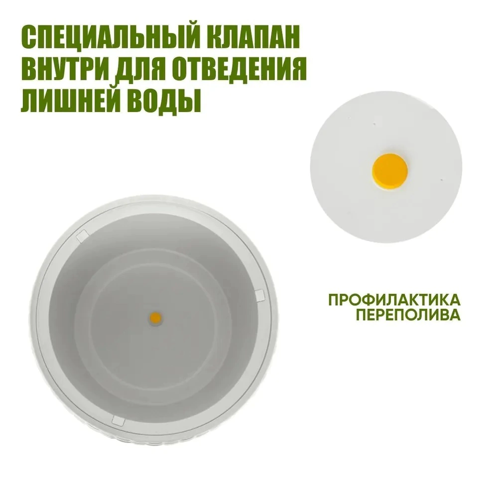 Горшок пластиковый подвесной RATTAN OLA DOM белый d34 см h21 см 12 л со вставкой 5 л