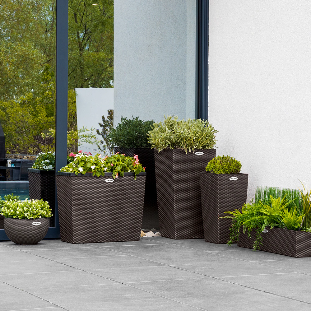 Горшок пластиковый подвесной RATTAN OLA DOM коричневый d34 см h21 см 12 л со вставкой 5 л