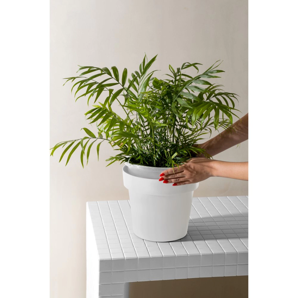 Кашпо пластиковое LOFT OLA DOM белое d22,5 см h26 см 8 л