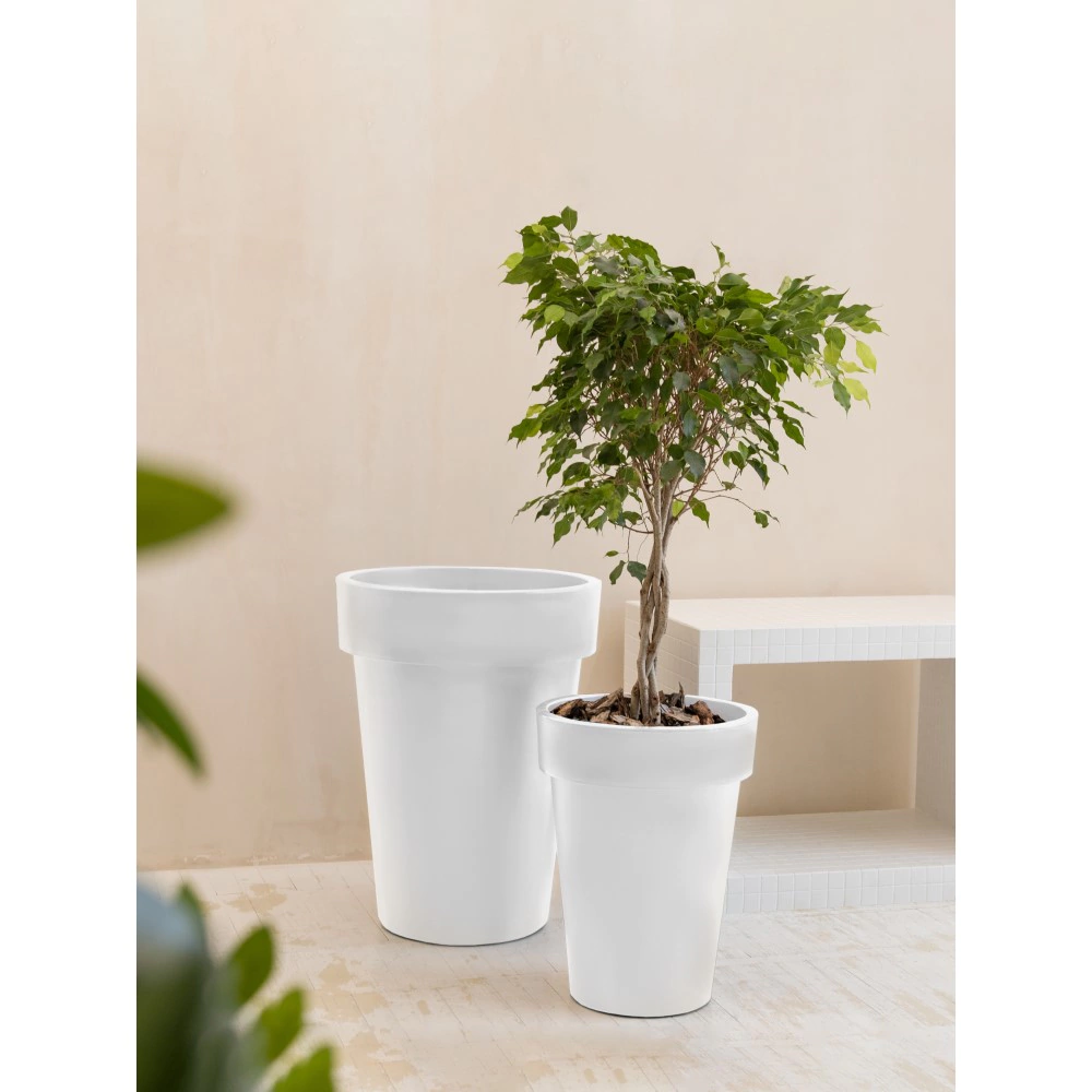 Кашпо пластиковое LOFT LONG OLA DOM белое d56 см h75 см 120 л