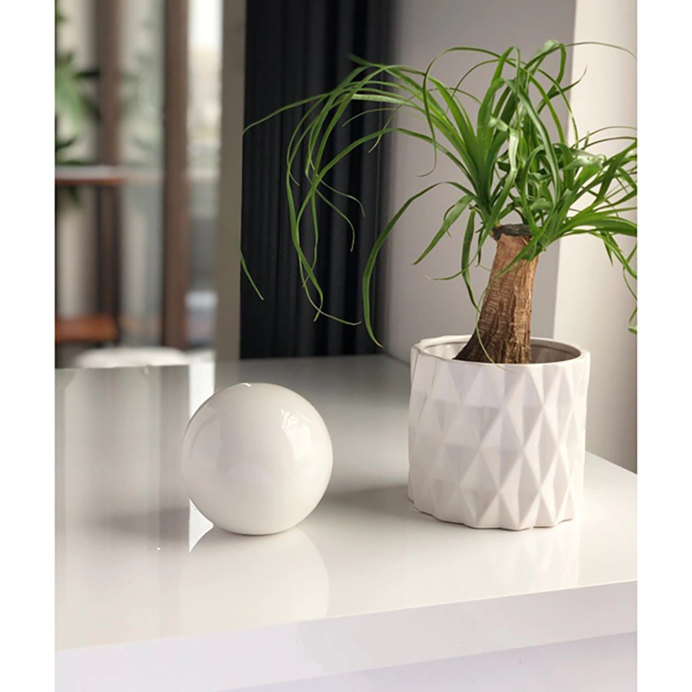 Кашпо керамическое Piano цилиндр белое d13 см h12 см 1,2 л