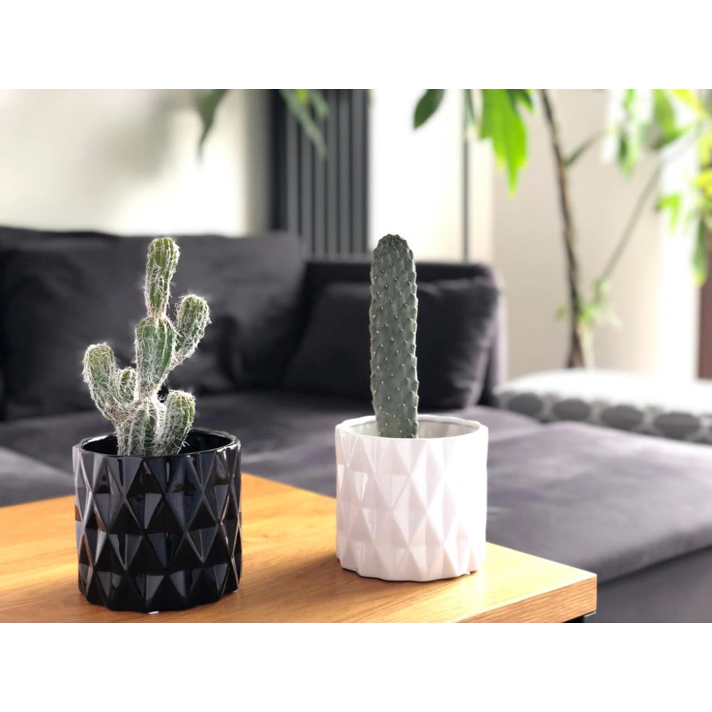 Кашпо керамическое Piano цилиндр белое d13 см h12 см 1,2 л