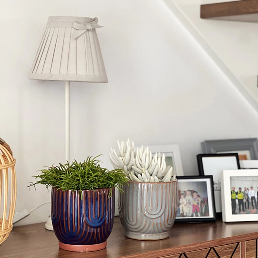 Кашпо керамическое Vintage голубое d14 см h13 см 1,5 л