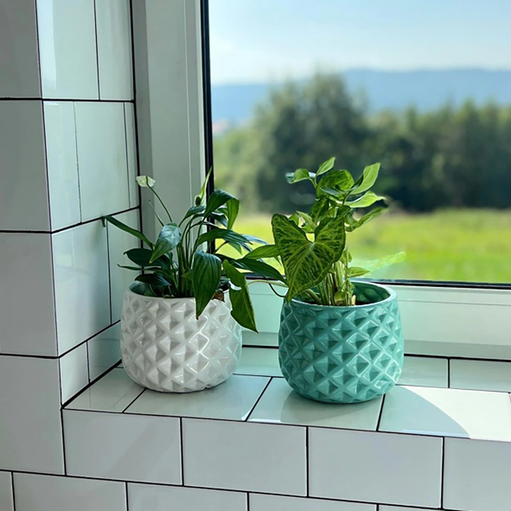 Кашпо керамическое Barcelona белое d16 см h13 см 2 л