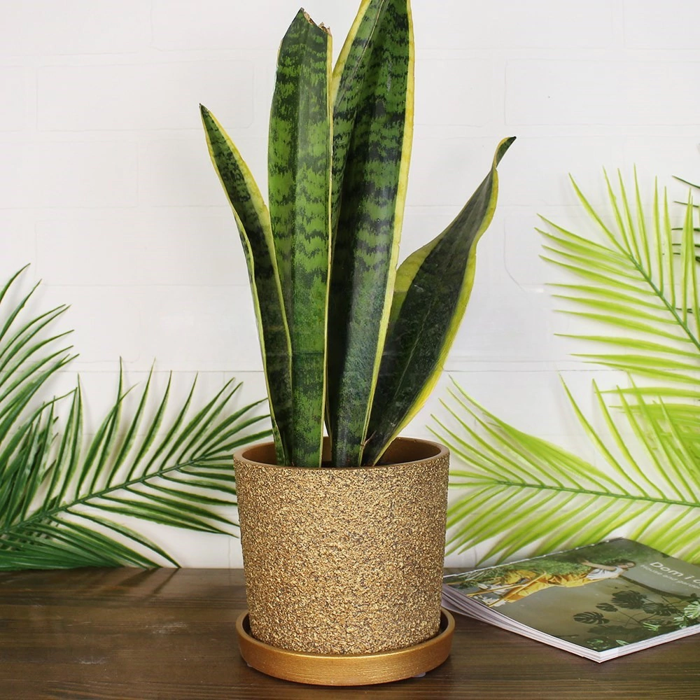 Горшок керамический Дакар золото d18 см h16 см 3,5 л