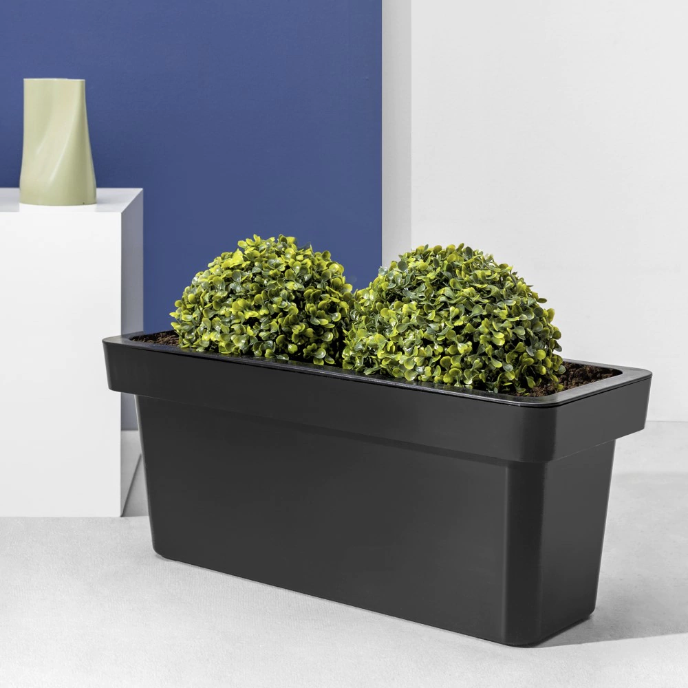 Кашпо пластиковое LOFT OLA DOM антрацит 80х30х30 см 50 л