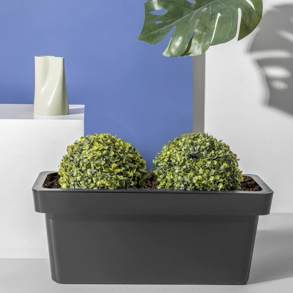 Кашпо пластиковое LOFT OLA DOM антрацит 80х30х30 см 50 л