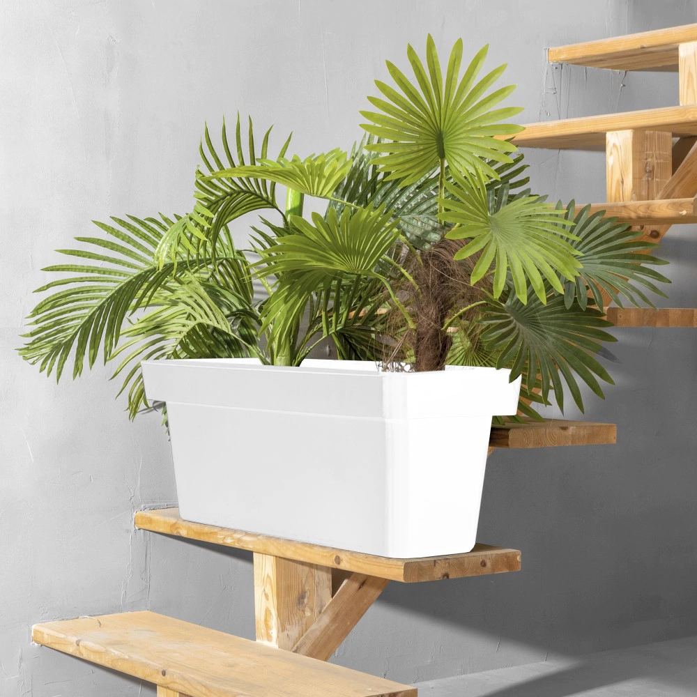 Кашпо пластиковое LOFT OLA DOM белое 90х35х35 см 73 л