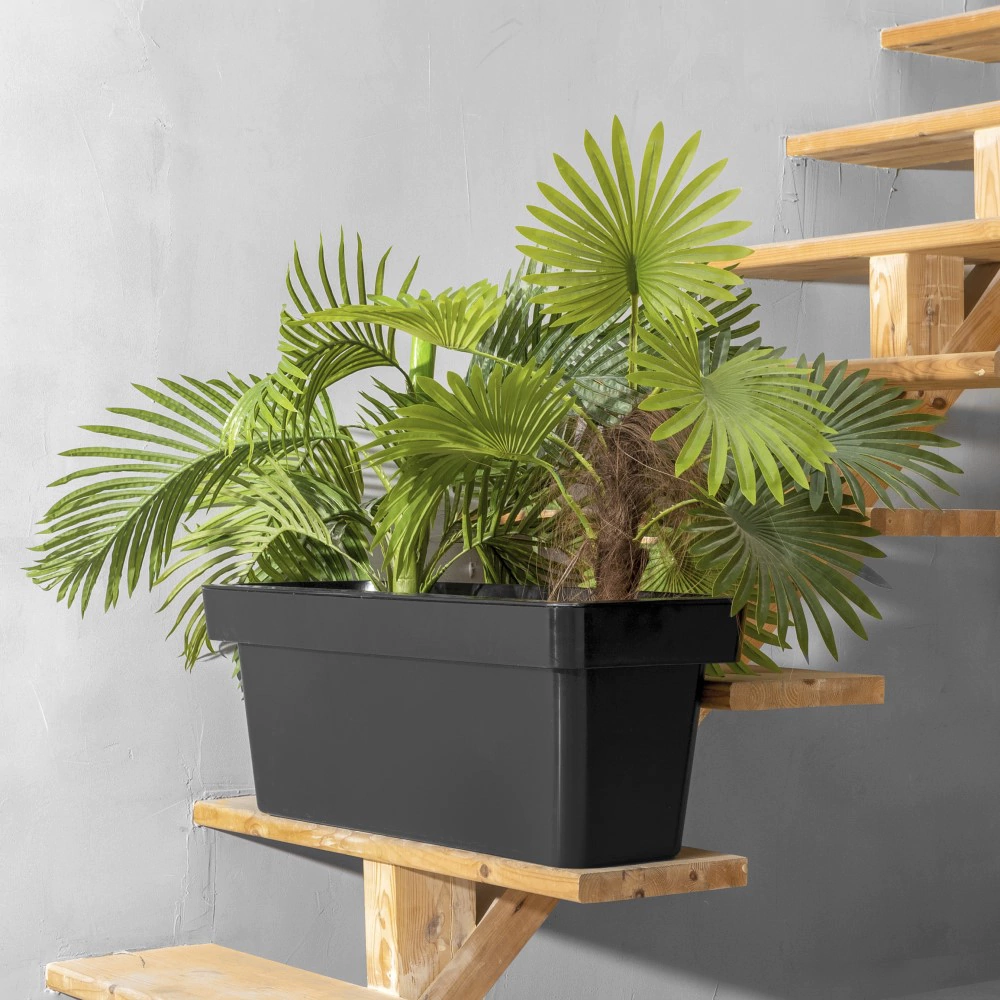 Кашпо пластиковое LOFT OLA DOM антрацит 90х35х35 см 73 л