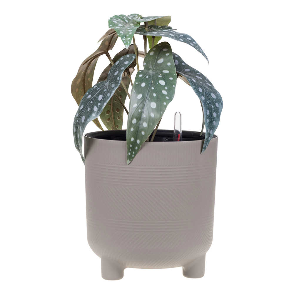 Кашпо пластиковое Шэнк французcкий серый d22 см h22,5 см 6,5 л со вставкой 3,8 л