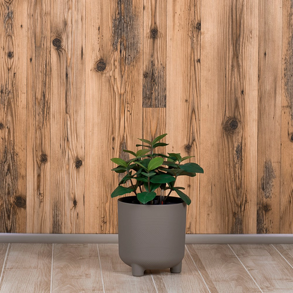 Кашпо пластиковое Шэнк французcкий серый d22 см h22,5 см 6,5 л со вставкой 3,8 л