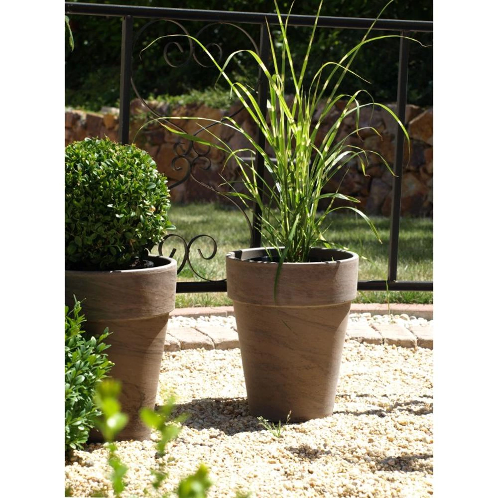 Уличный горшок керамический Базальт коричневый d31 см h37 см 12 л