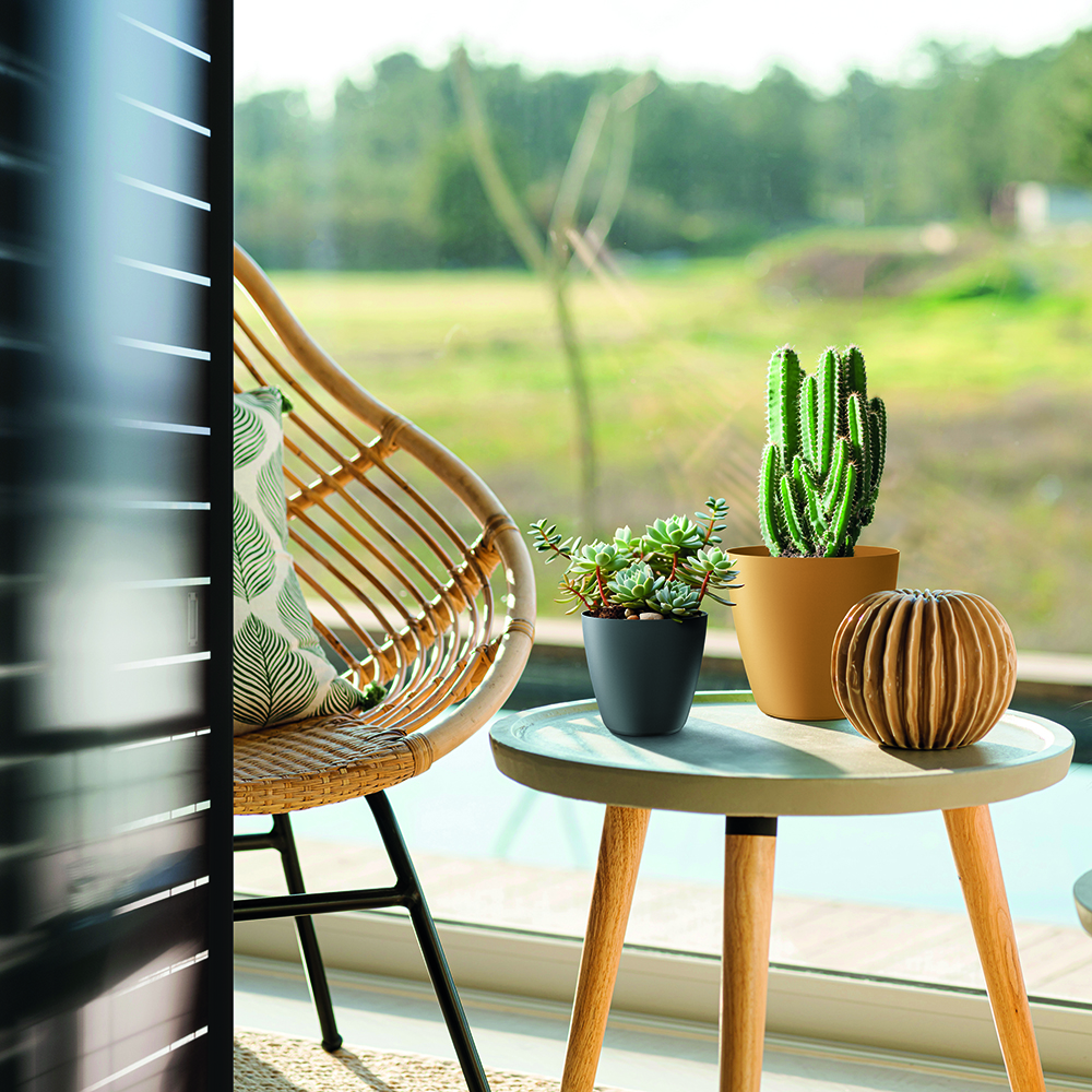 Кашпо пластиковое Mate антрацит d19,8 см h18,2 см 4,1 л