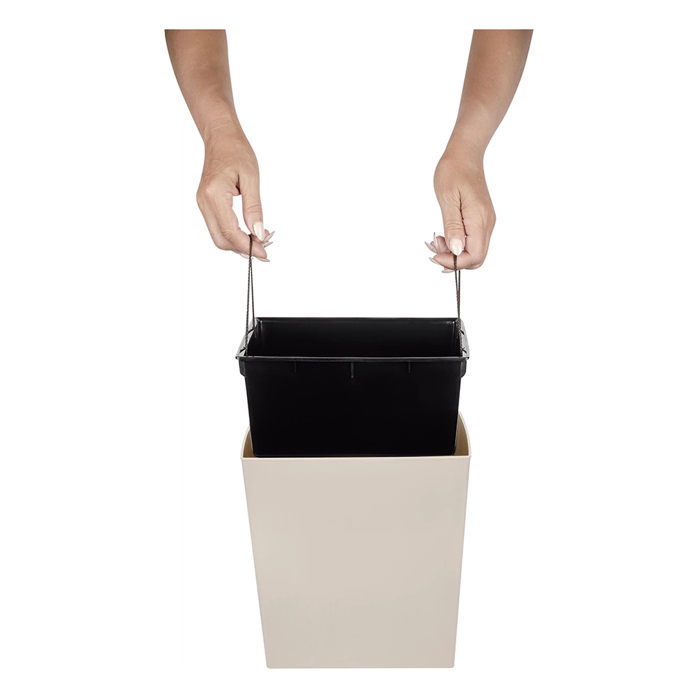 Горшок пластиковый London CUBE калифорнийский миндаль 25x25х24 см 11,6 л