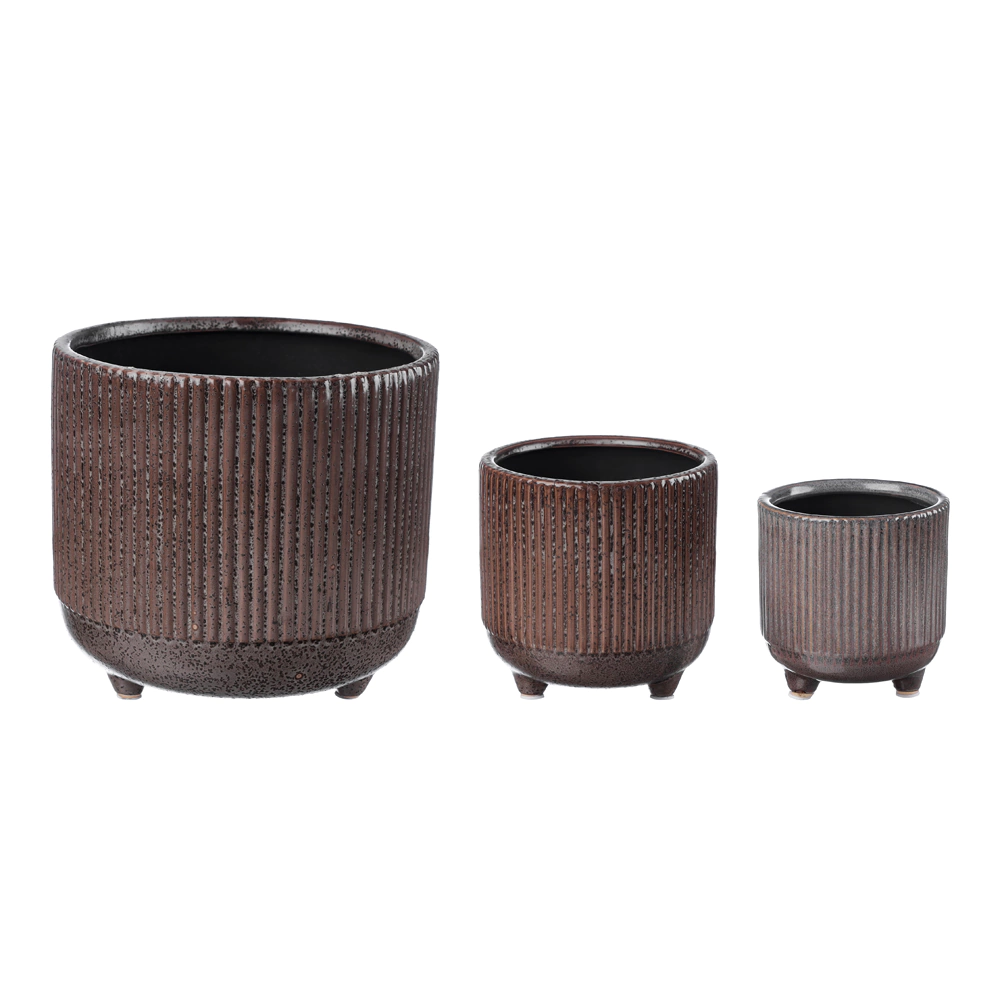 Кашпо керамическое Прямые линии на ножках d23,5 см h23,5 см 6,4 л