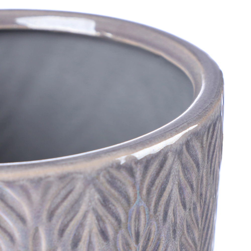 Кашпо керамическое серое d16,5 см h16 см 2,4 л