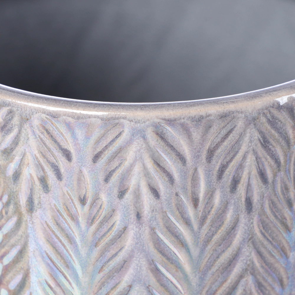 Кашпо керамическое серое d16,5 см h16 см 2,4 л