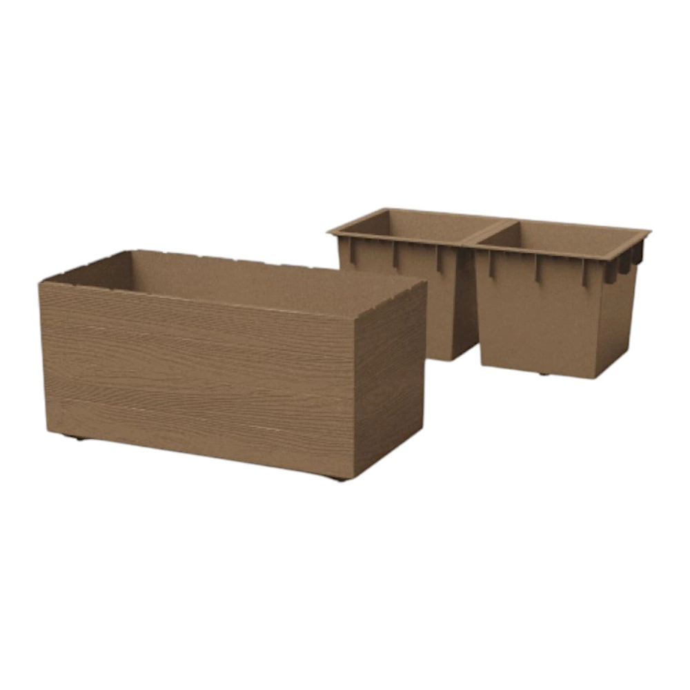 Кашпо пластиковое Madera коричневое 58х29x29 см 26 л