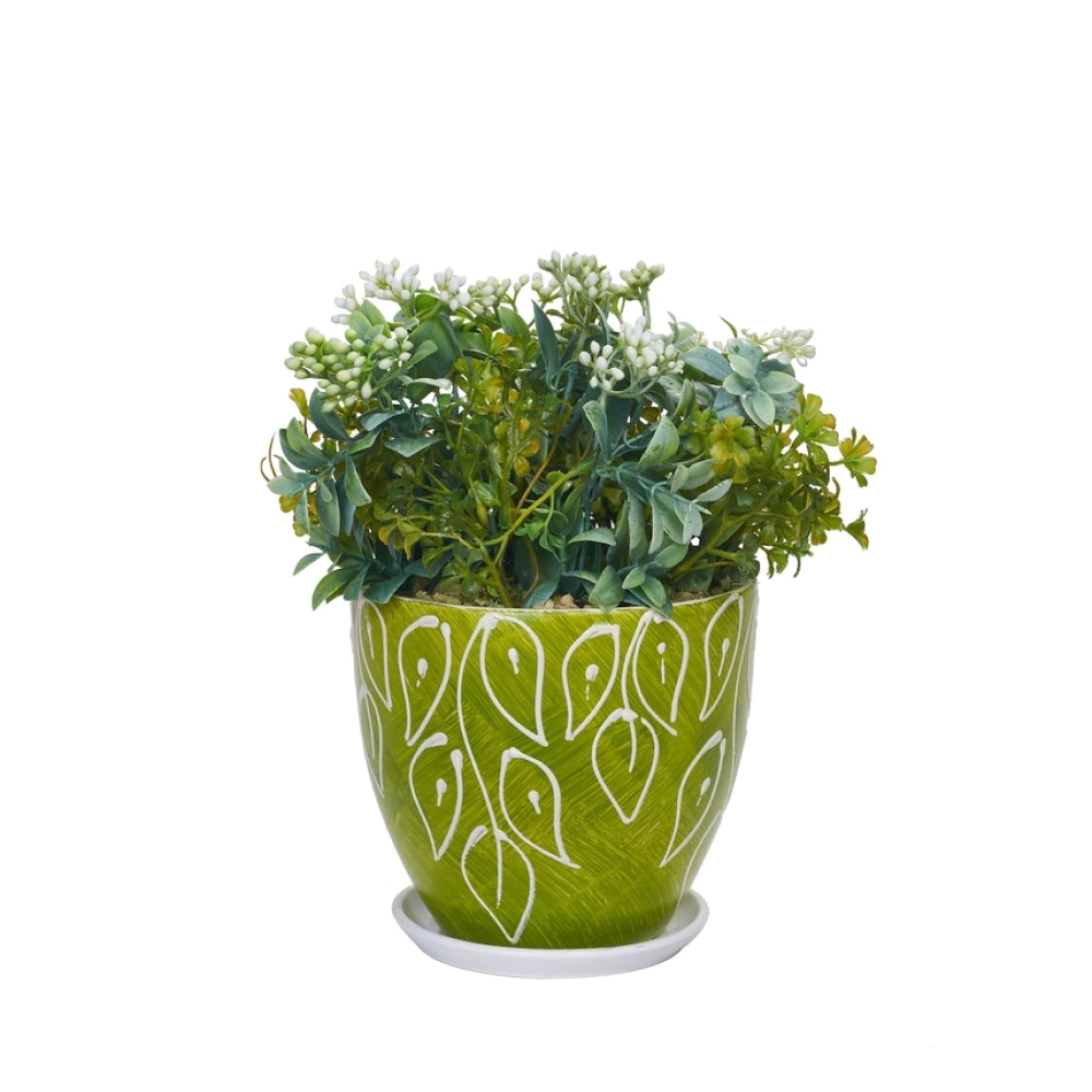 Горшок керамический Олива зеленый d15 см h13 см 1,4 л