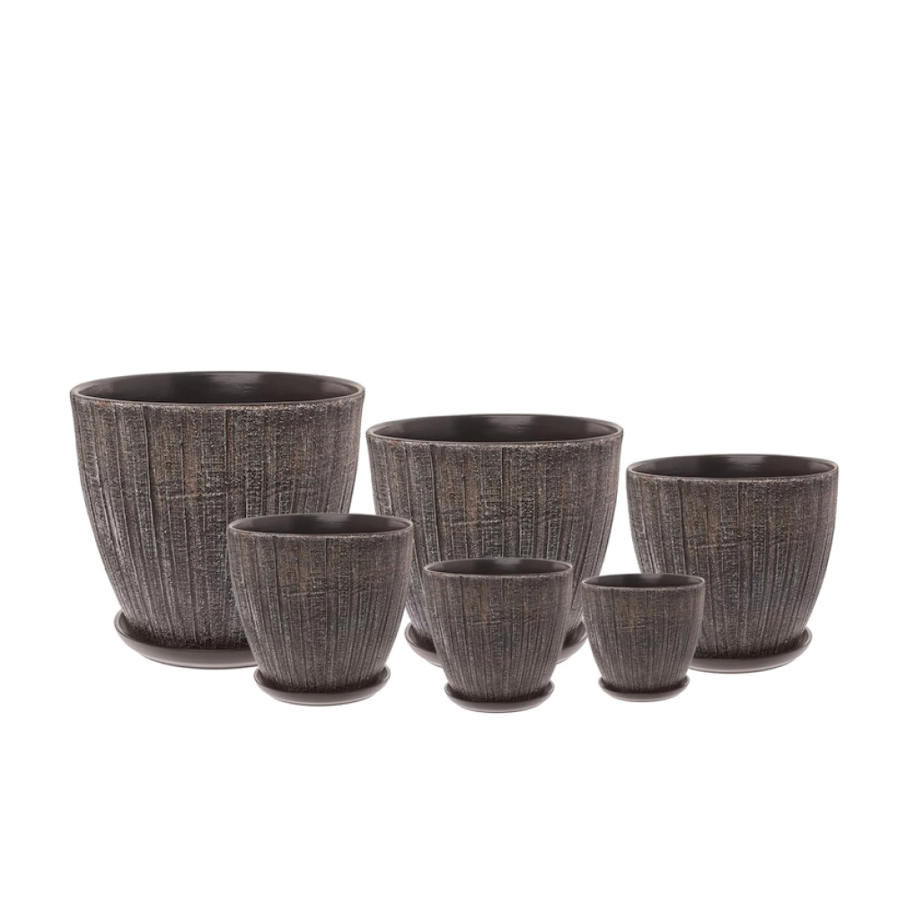 Горшок керамический Меланж коричневый d15 см h13 см 1,4 л