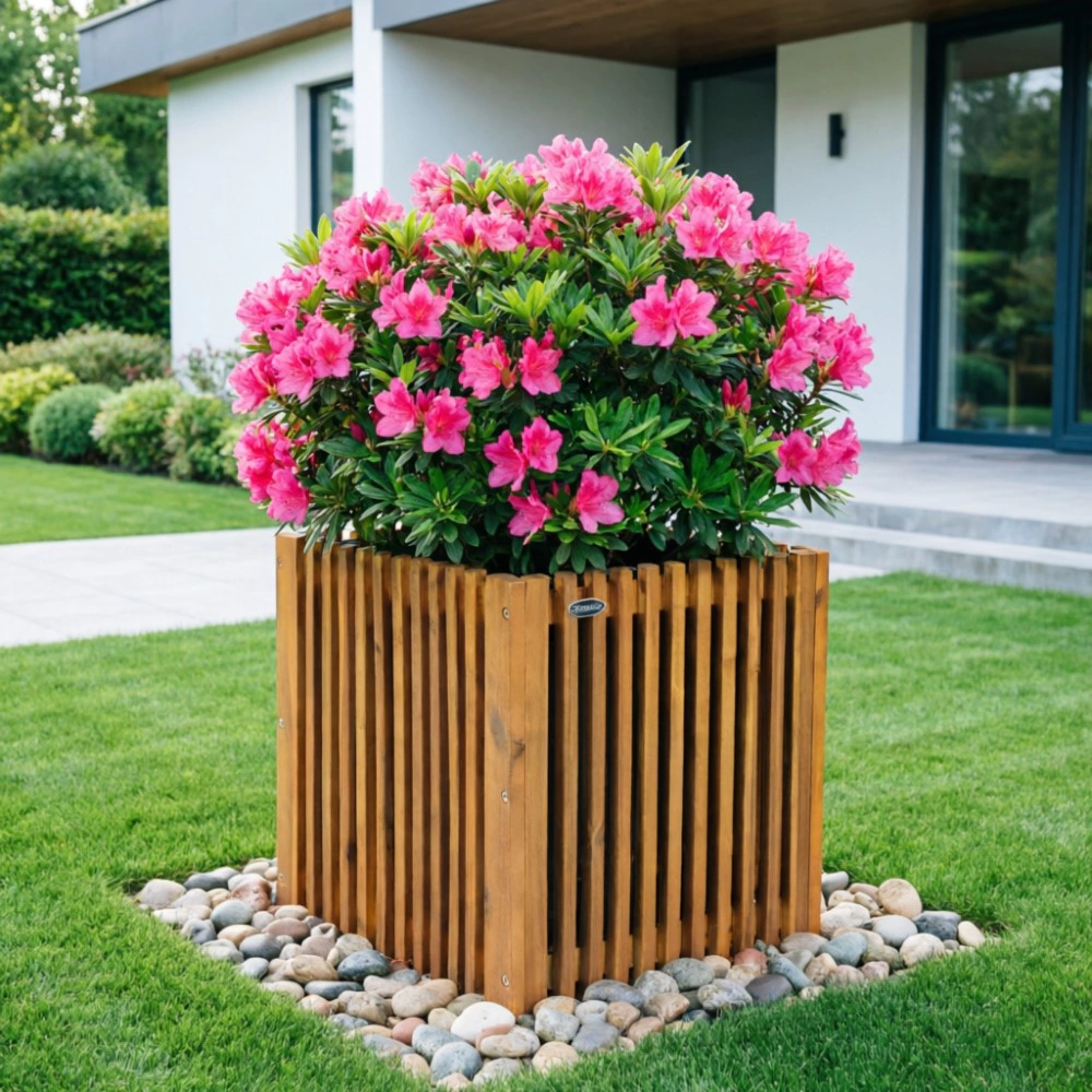 Клумба для цветов деревянная 46х46х50 см 3,84 л акация VERANA