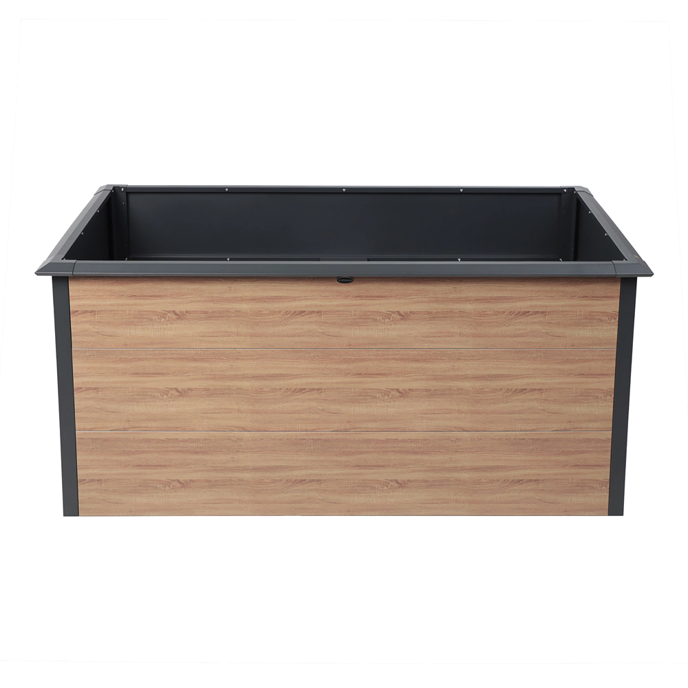 Клумба для цветов стальная 150х75х77 см антрацит и дерево VERANA