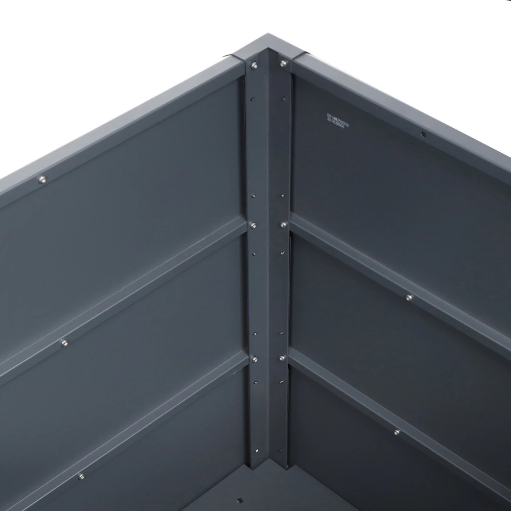 Клумба для цветов стальная 150х75х77 см антрацит и дерево VERANA