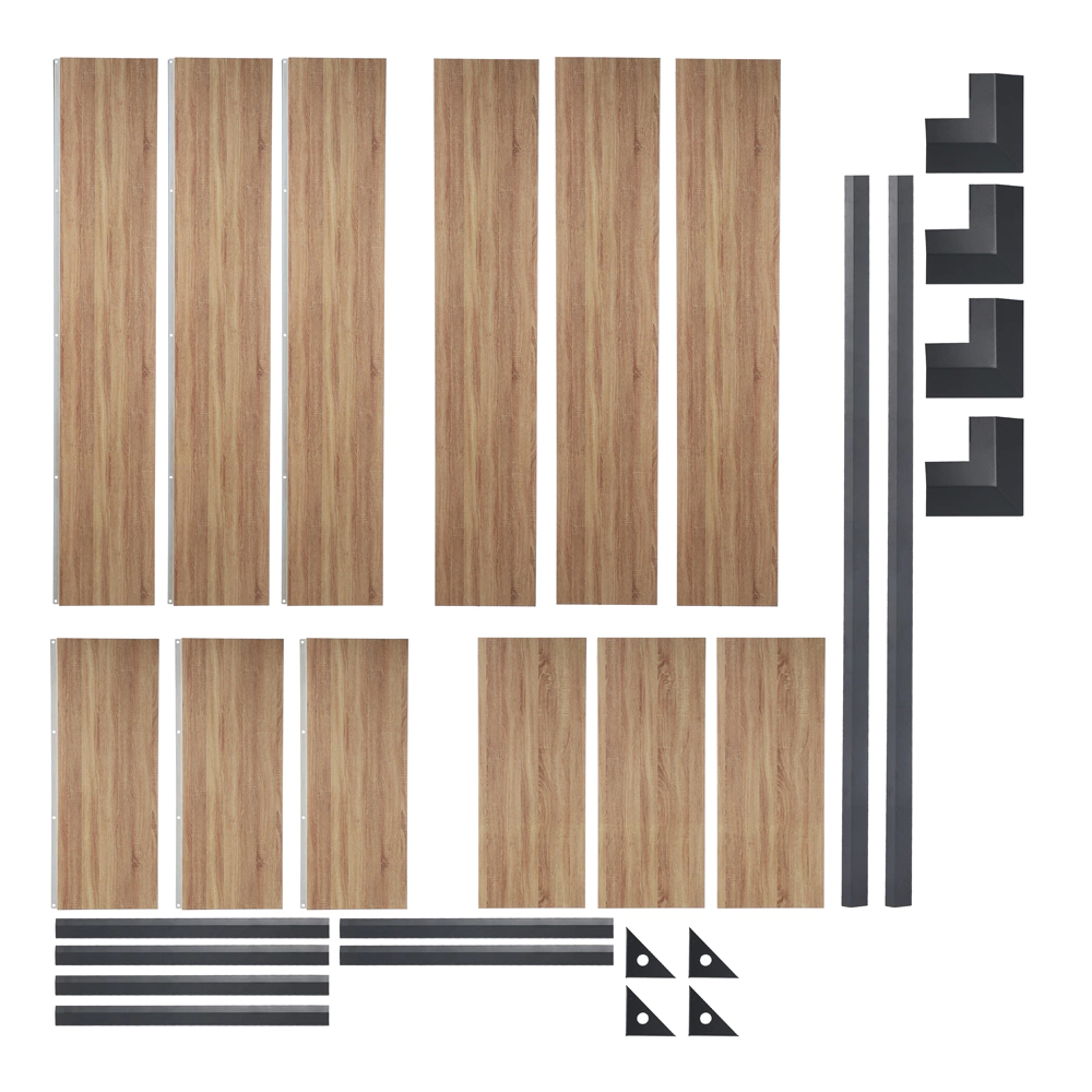 Клумба для цветов стальная 150х75х77 см антрацит и дерево VERANA