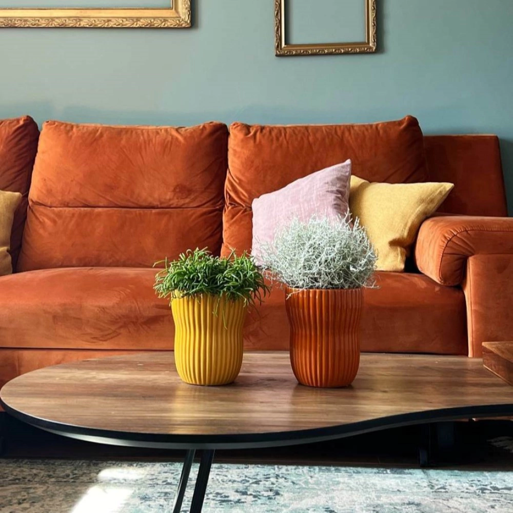 Кашпо керамическое d13 см h16 см 1,9 л оранжевое Barcelona