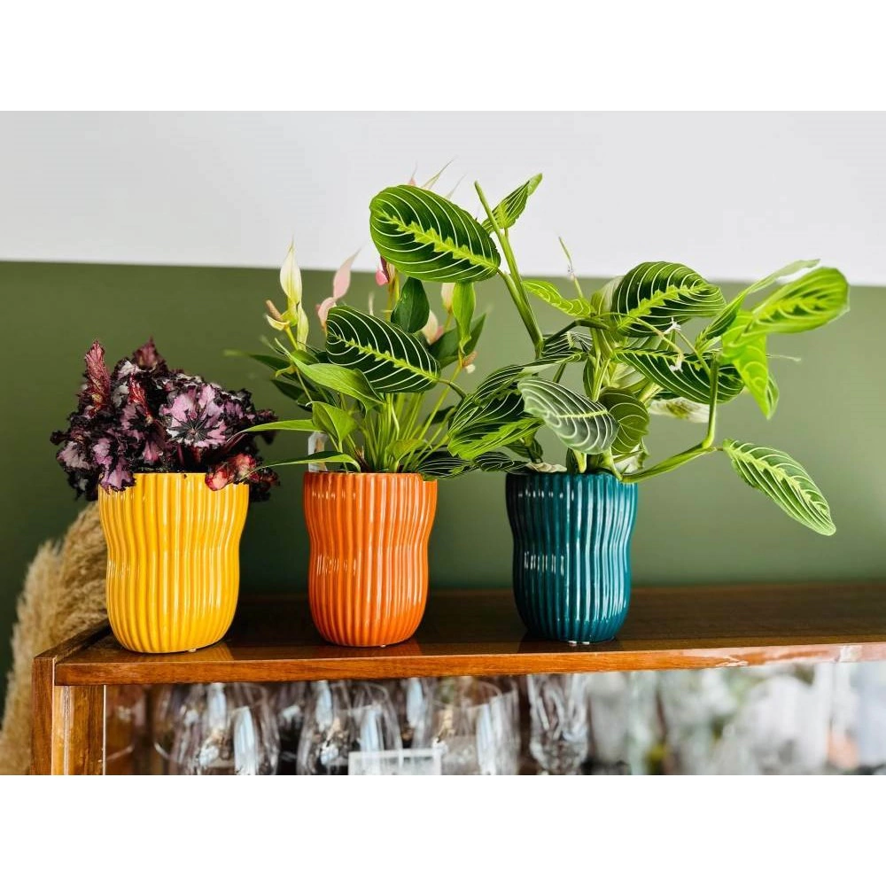 Кашпо керамическое d13 см h16 см 1,9 л оранжевое Barcelona