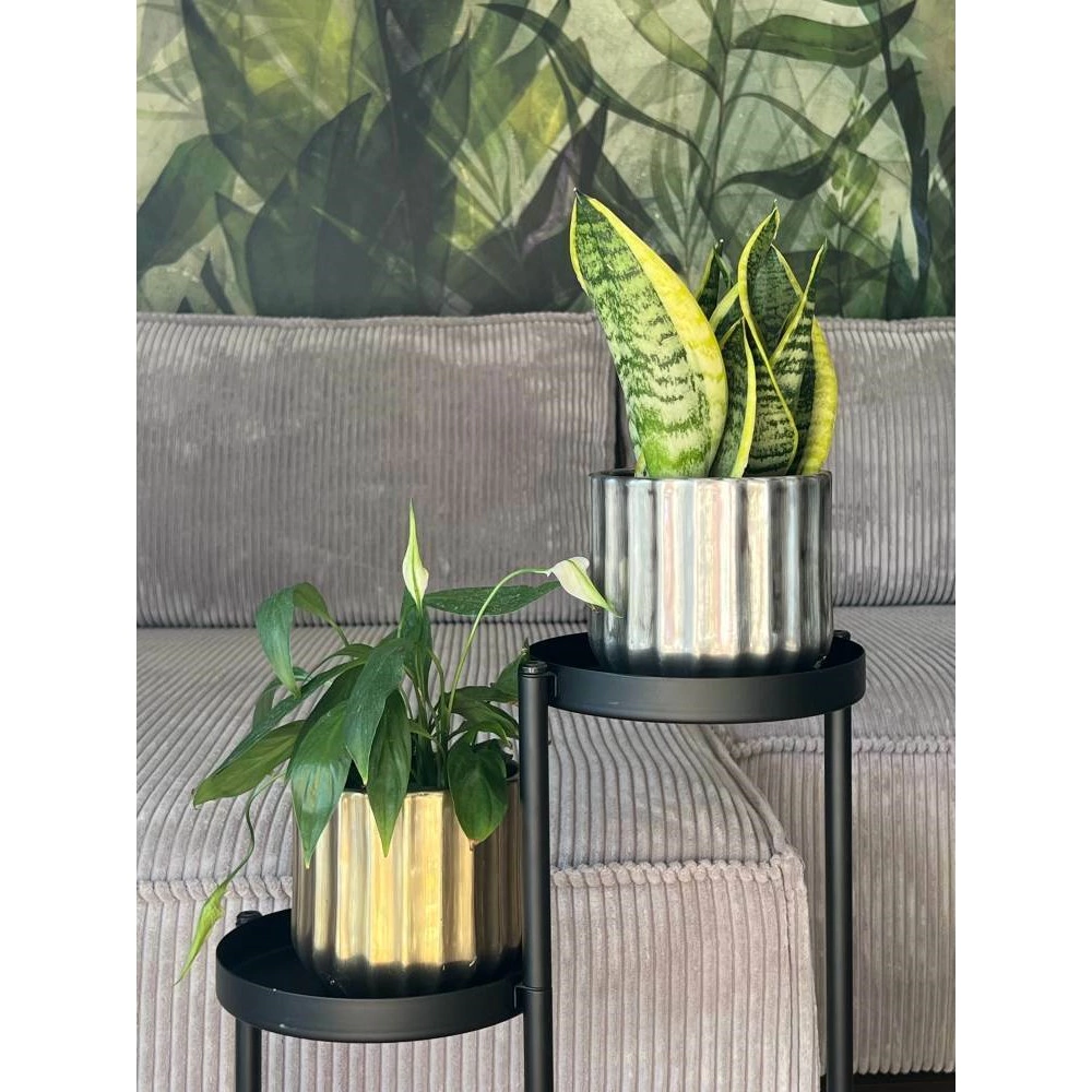 Кашпо керамическое d14 см h13 см 1,4 л золото Rustic